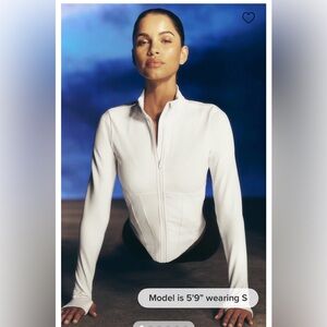 Alo Yoga Airbrush Corset Full Zip Jacket Ivory size small NWT
